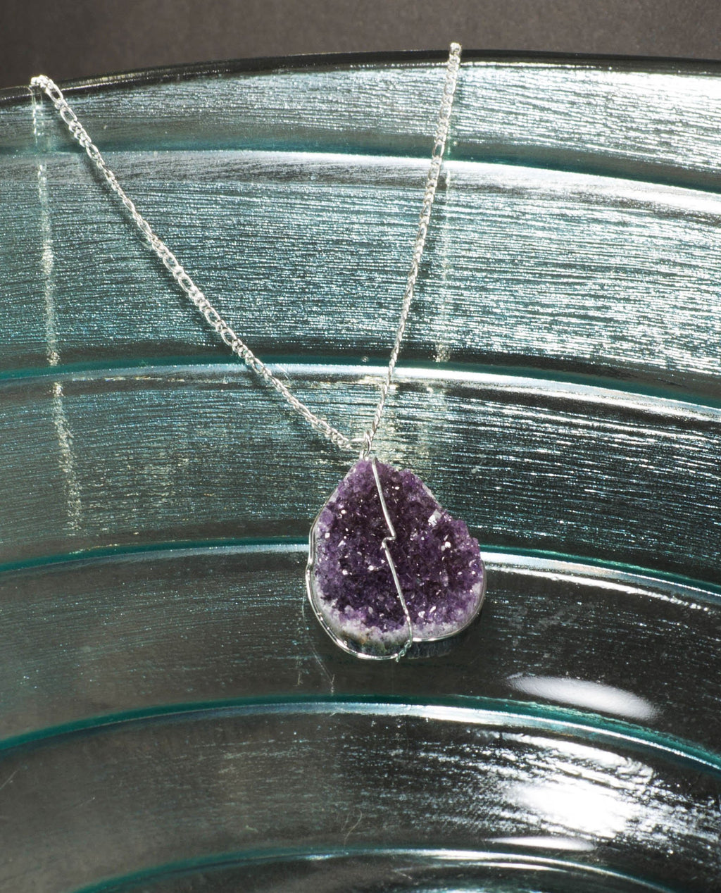 Amethyst Druzy Crystal Necklace