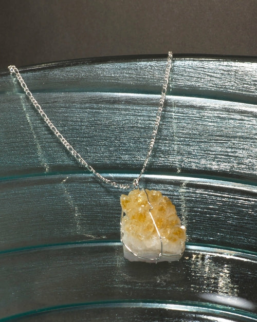 Amethyst Druzy Crystal Necklace