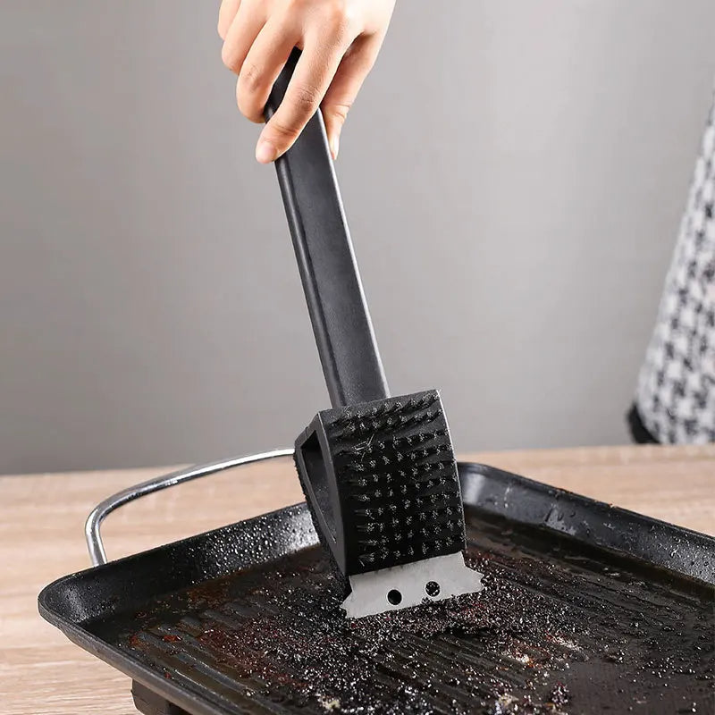 3 in 1 Barbecue Grill Brush with Scraper and