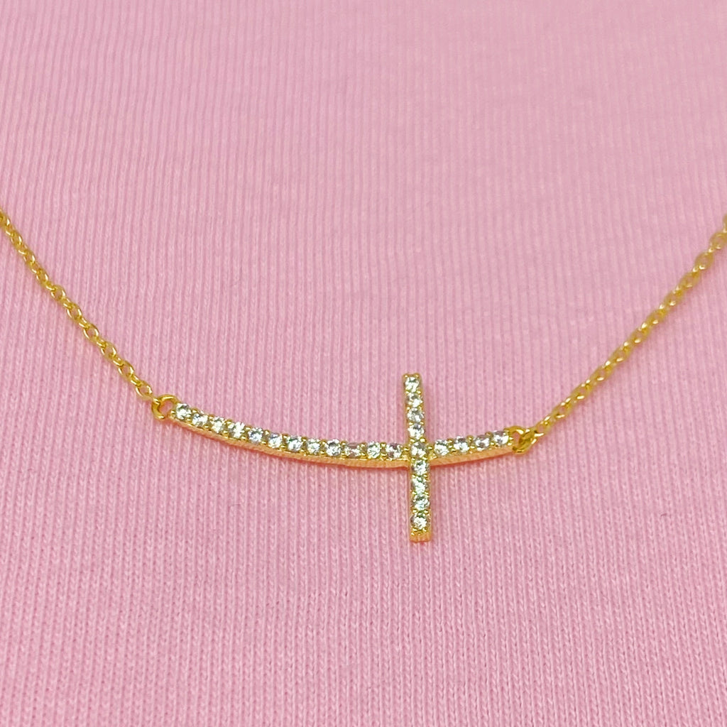 Sideways Cross Necklace
