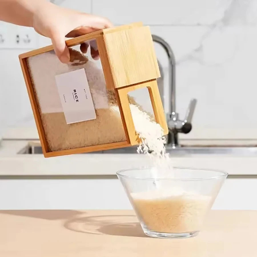 Bamboo Cereal Dispenser and Food Storage