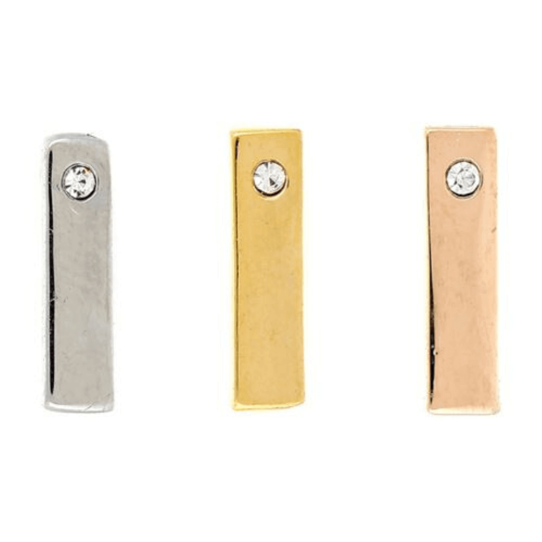 Silver Bar Charm for Slider Bracelets