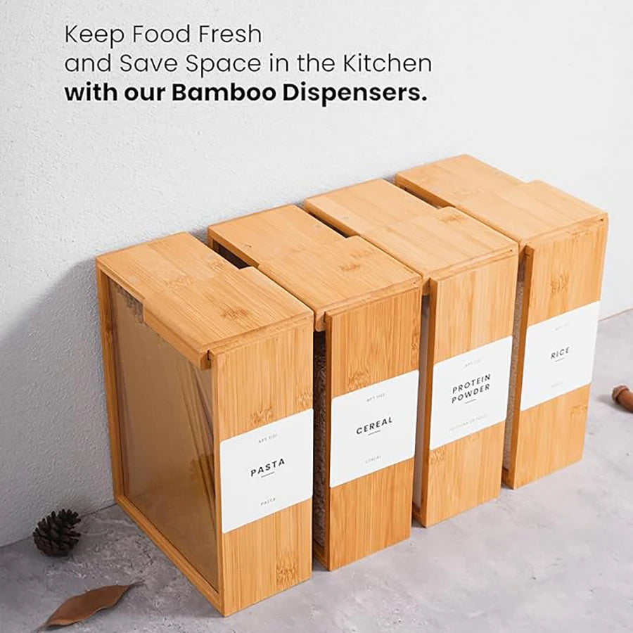 Bamboo Cereal Dispenser and Food Storage
