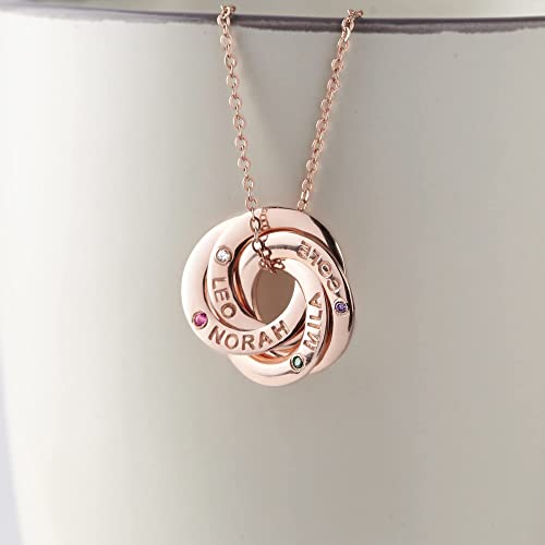 Mom Necklace with Kids Birthstones