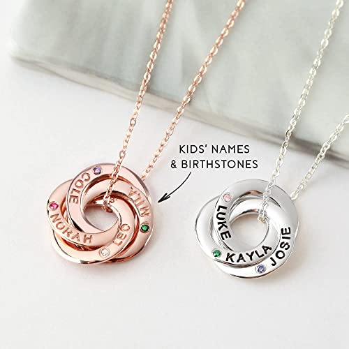 Mom Necklace with Kids Birthstones