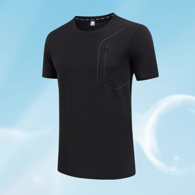 Ice-Silk Breathable Round-Neck Men's Top | Activewear Tee