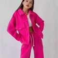 Casual Two-Piece Set - Long Sleeve Jacket & Sweatshirt Combo