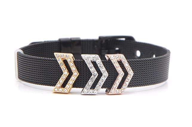 Silver Chevron Pavé Charm Bracelet