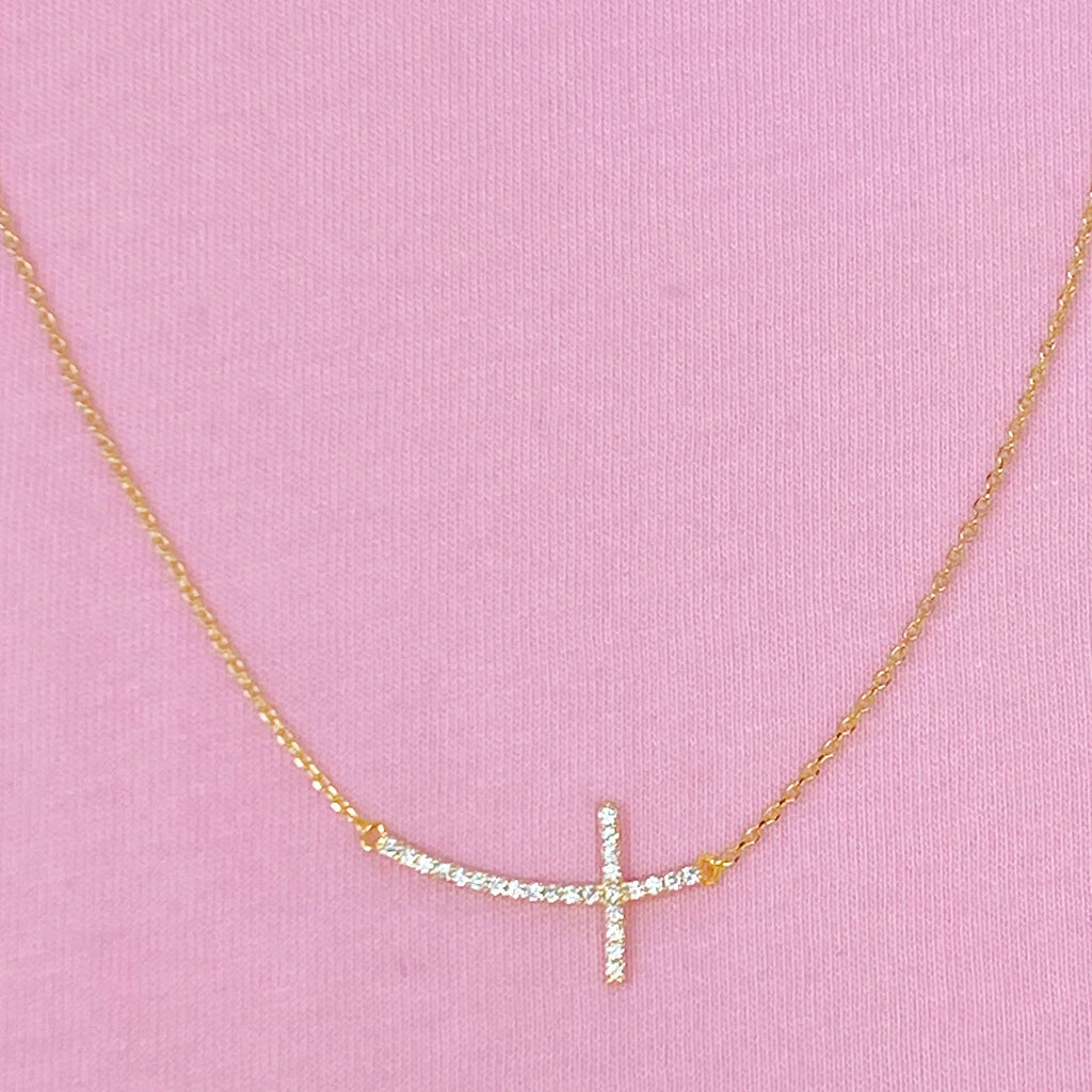 Sideways Cross Necklace