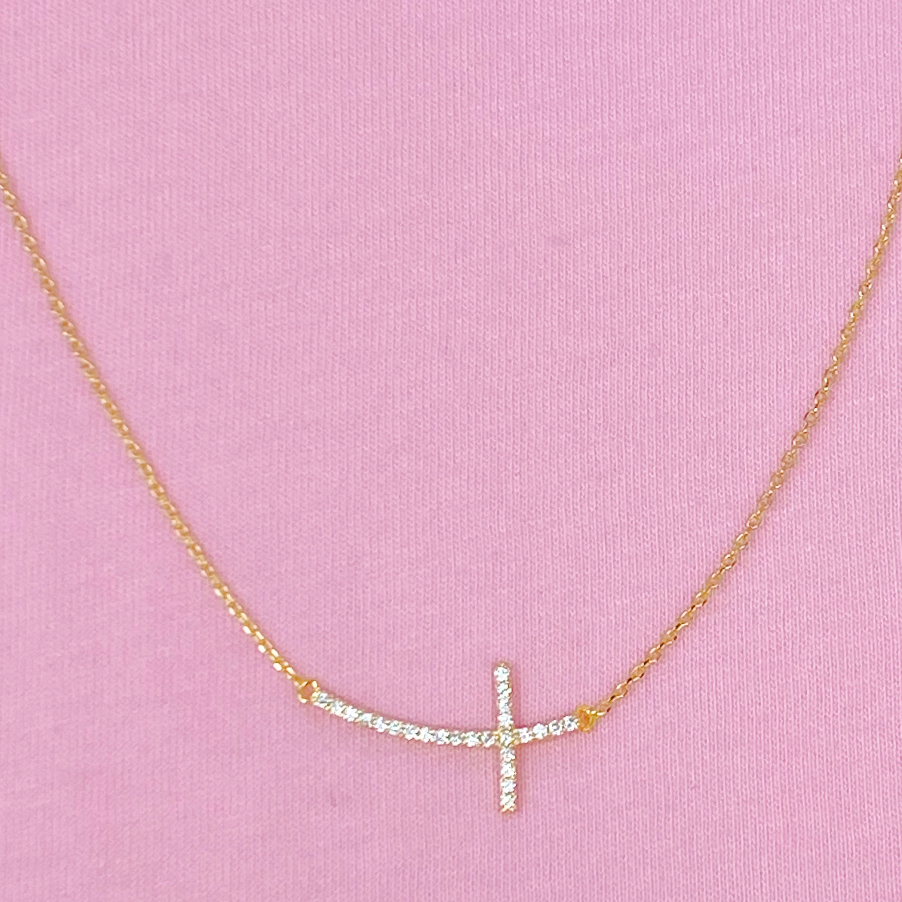Sideways Cross Necklace