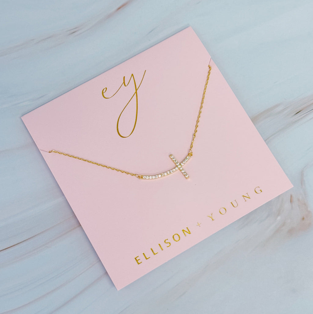 Sideways Cross Necklace