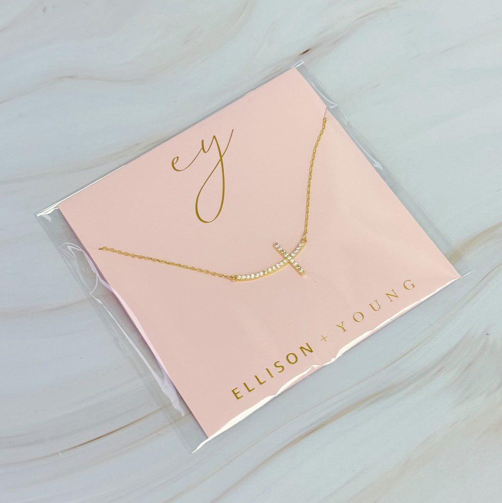 Sideways Cross Necklace