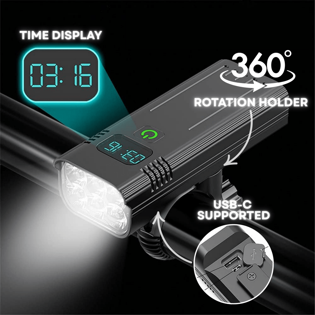 5000 Lumen Bike Light with 12 LEDs & USB-C