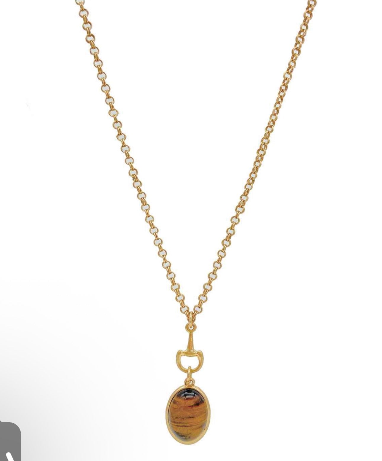 Tiger Eye Stone Pendant Necklace