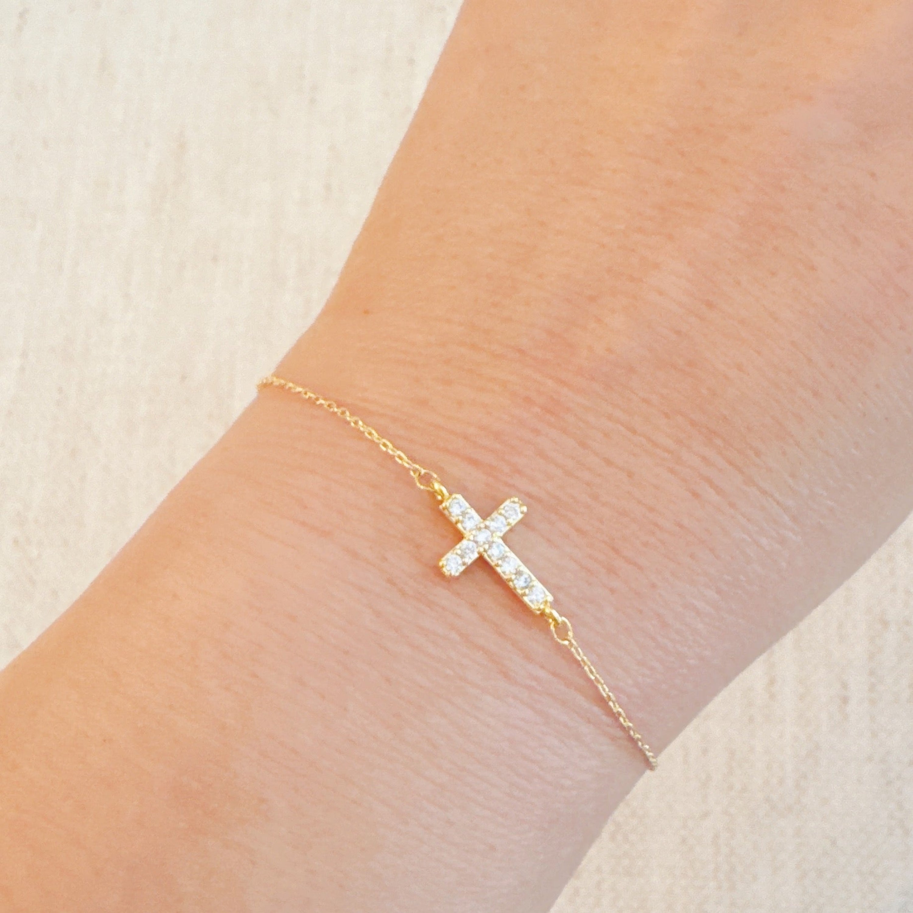 Sideways Cross Bracelet