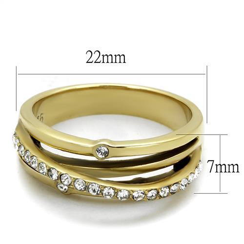 Gold Pavé Crossover Band Ring