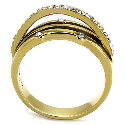 Gold Pavé Crossover Band Ring