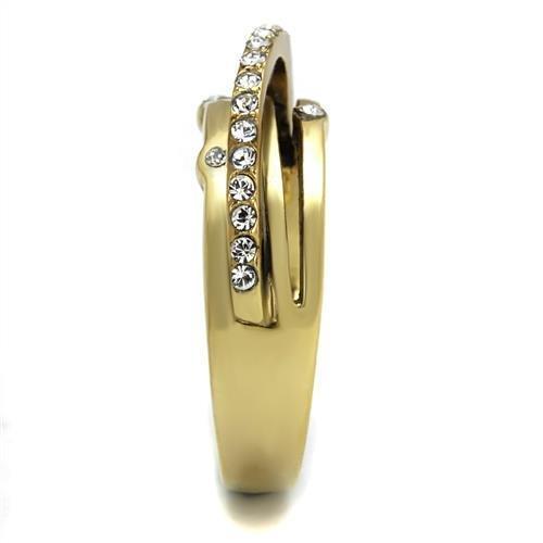 Gold Pavé Crossover Band Ring