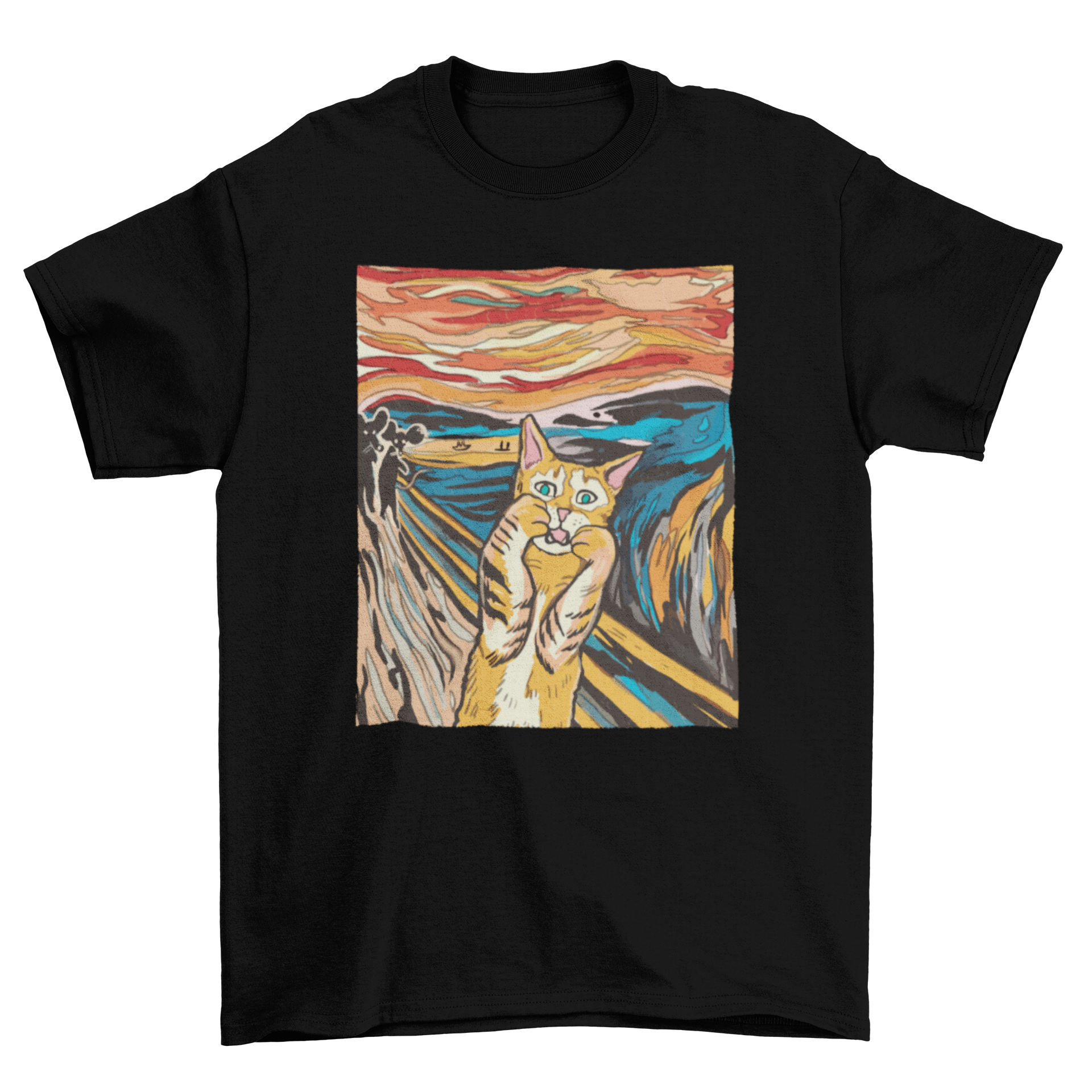 The Scream Parody Cat Graphic Tee
