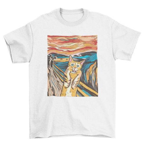 The Scream Parody Cat Graphic Tee