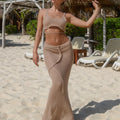 Strapless Midriff-Baring Top & Long Skirt Set | Designer Look