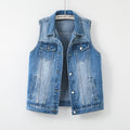 Women's Casual Loose-Fit Denim Vest Jacket | Sleeveless Outerwear