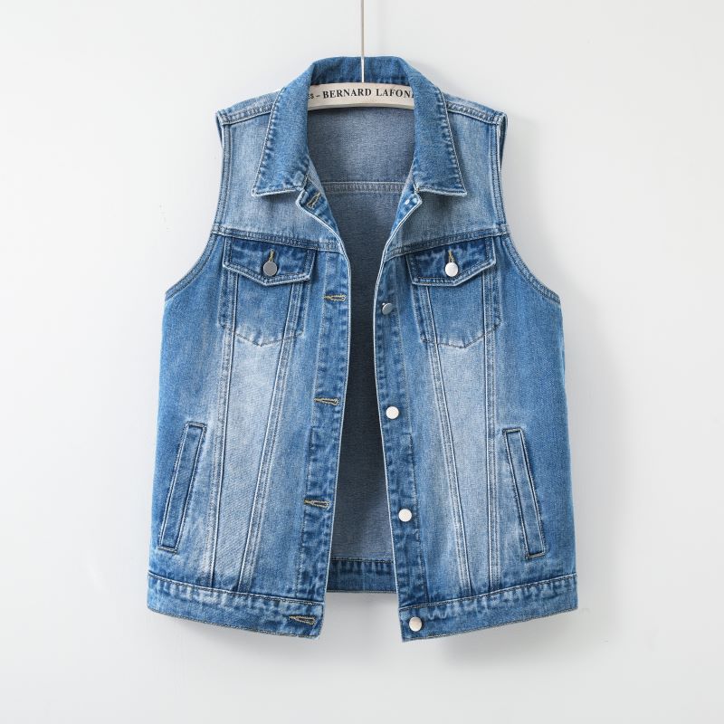 Women's Casual Loose-Fit Denim Vest Jacket | Sleeveless Outerwear