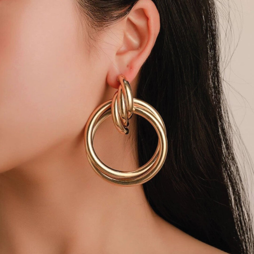 Andy Gold Statement Drop Earrings