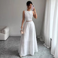 Sleeveless Top & High-Waisted A-Line Long Skirt Set