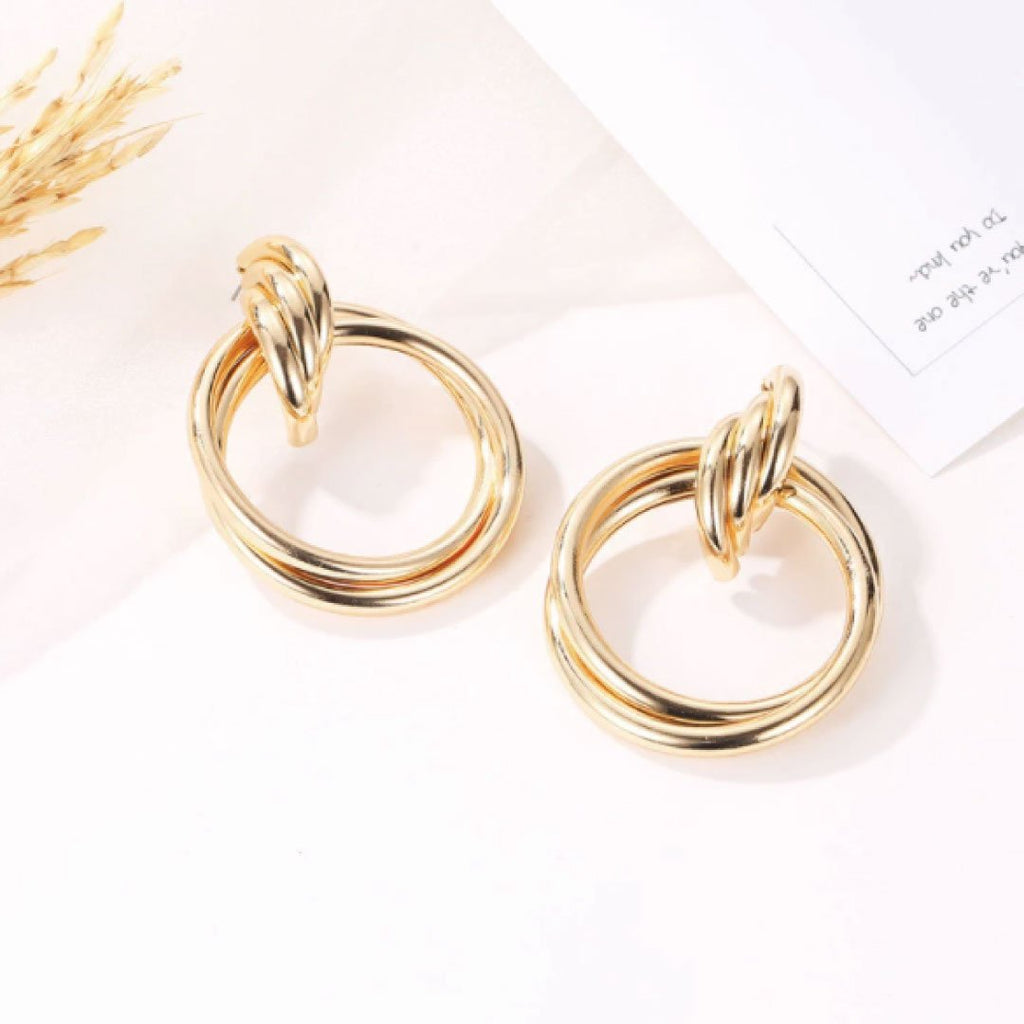 Andy Gold Statement Drop Earrings