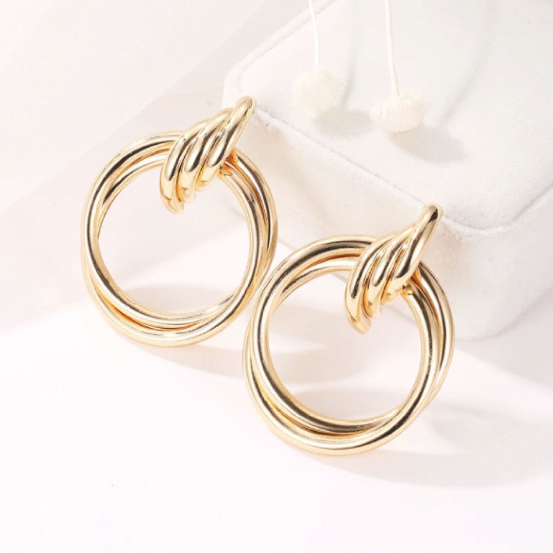 Andy Gold Statement Drop Earrings