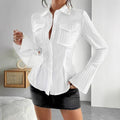 Fashionable French-Style Pocket Shirt | Chic Everyday Blouse