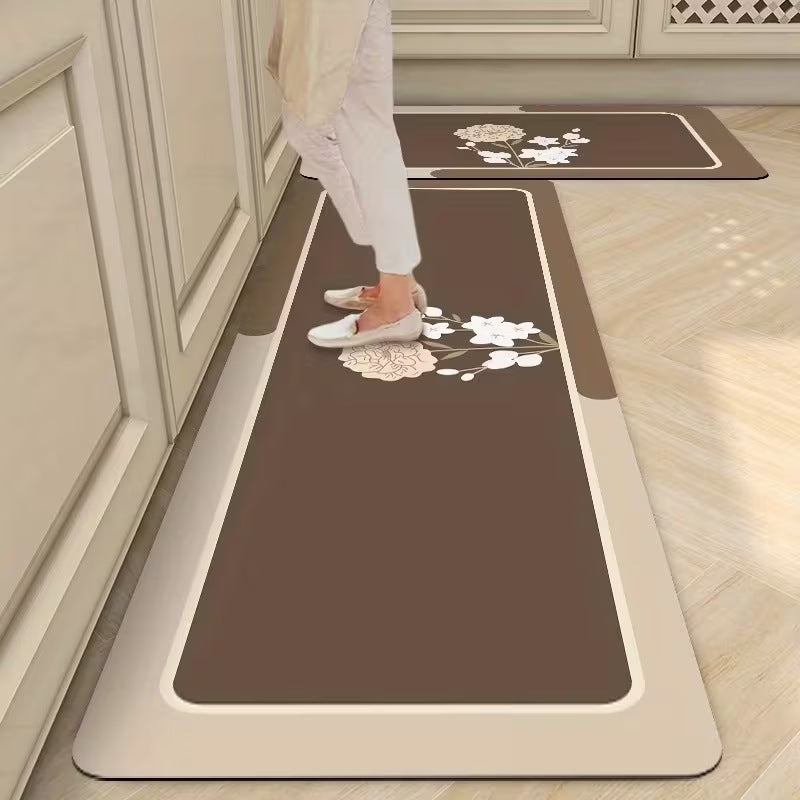 Crystal Velvet Geometric Floor Mat - Modern Kitchen Rug