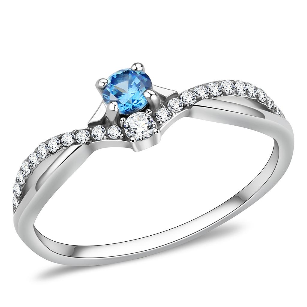 Silver Blue Topaz Pavé Ring