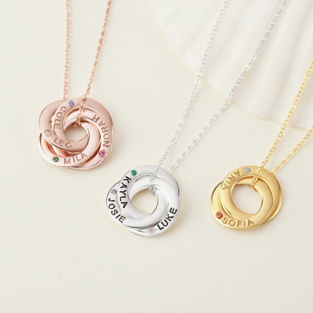Mom Necklace with Kids Birthstones