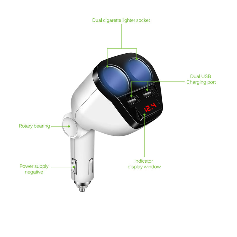 Dual USB Car Cigarette Lighter Charger