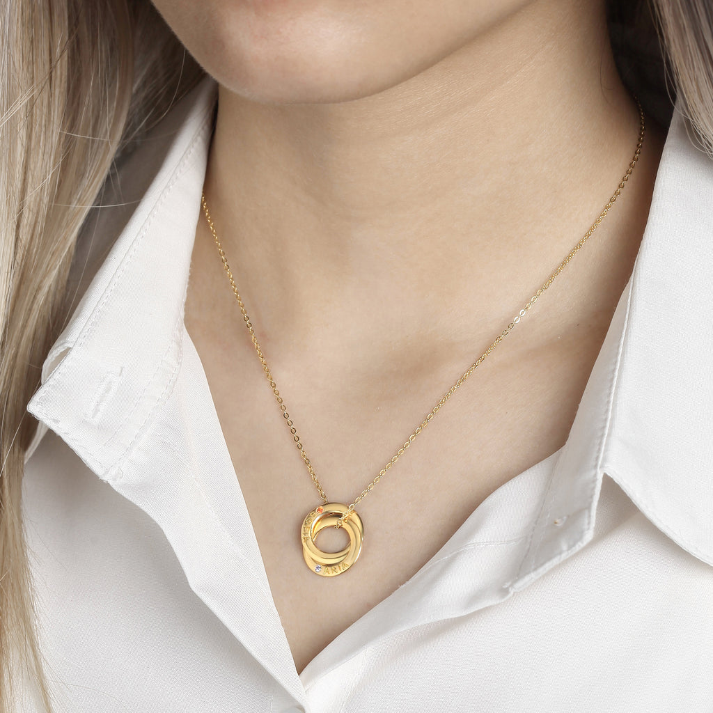 Mom Necklace with Kids Birthstones