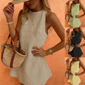 Women's Sleeveless Crew-Neck Versatile Dress