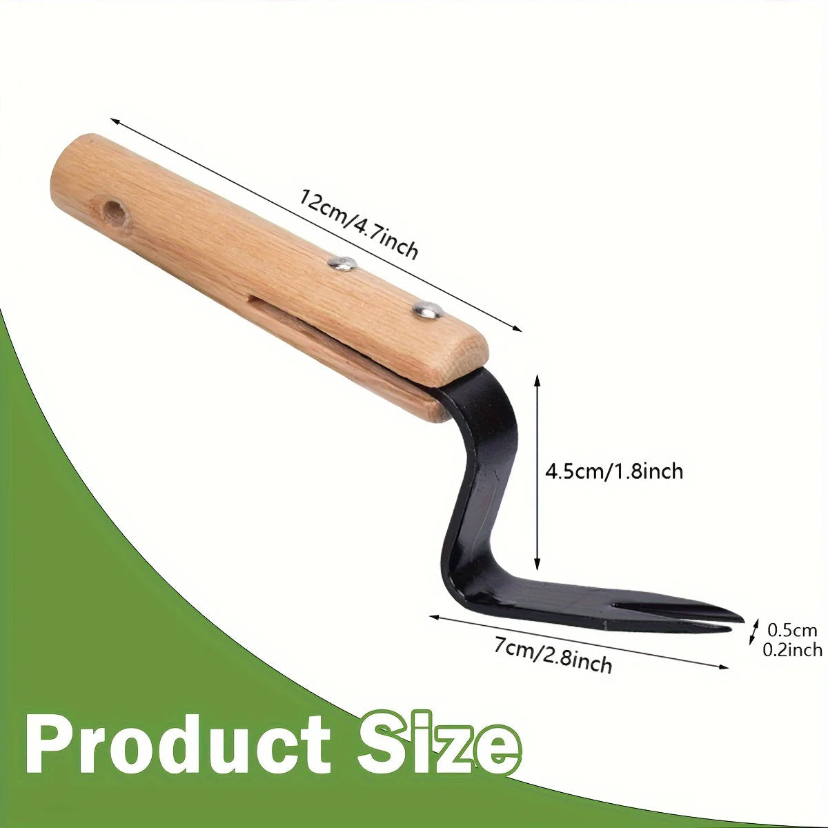 Stainless Steel Weed Puller Tool with Wooden