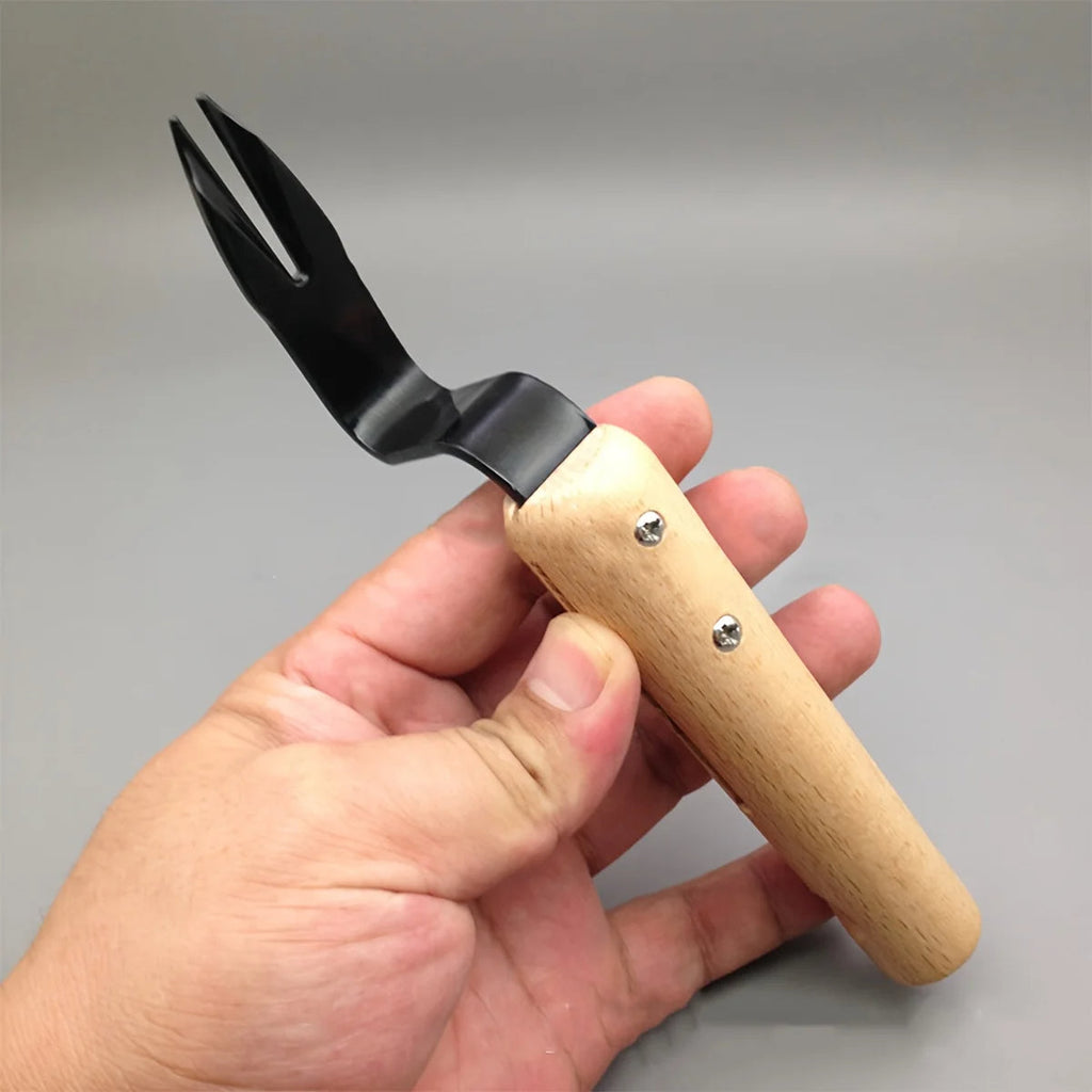 Stainless Steel Weed Puller Tool with Wooden