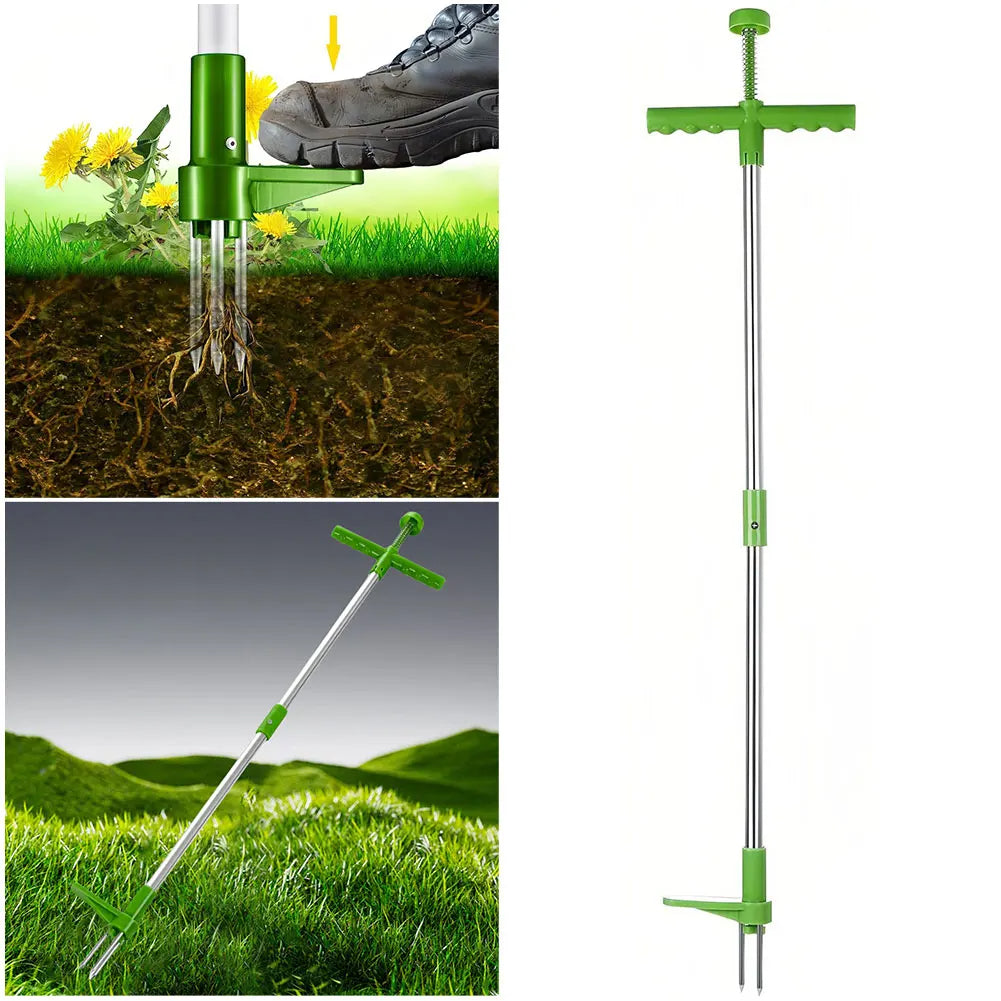 Long Handle Weed Puller Tool with Foot Pedal &