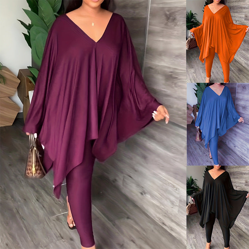 Solid Color Two-Piece Loungewear Set | Casual Chic Comfort
