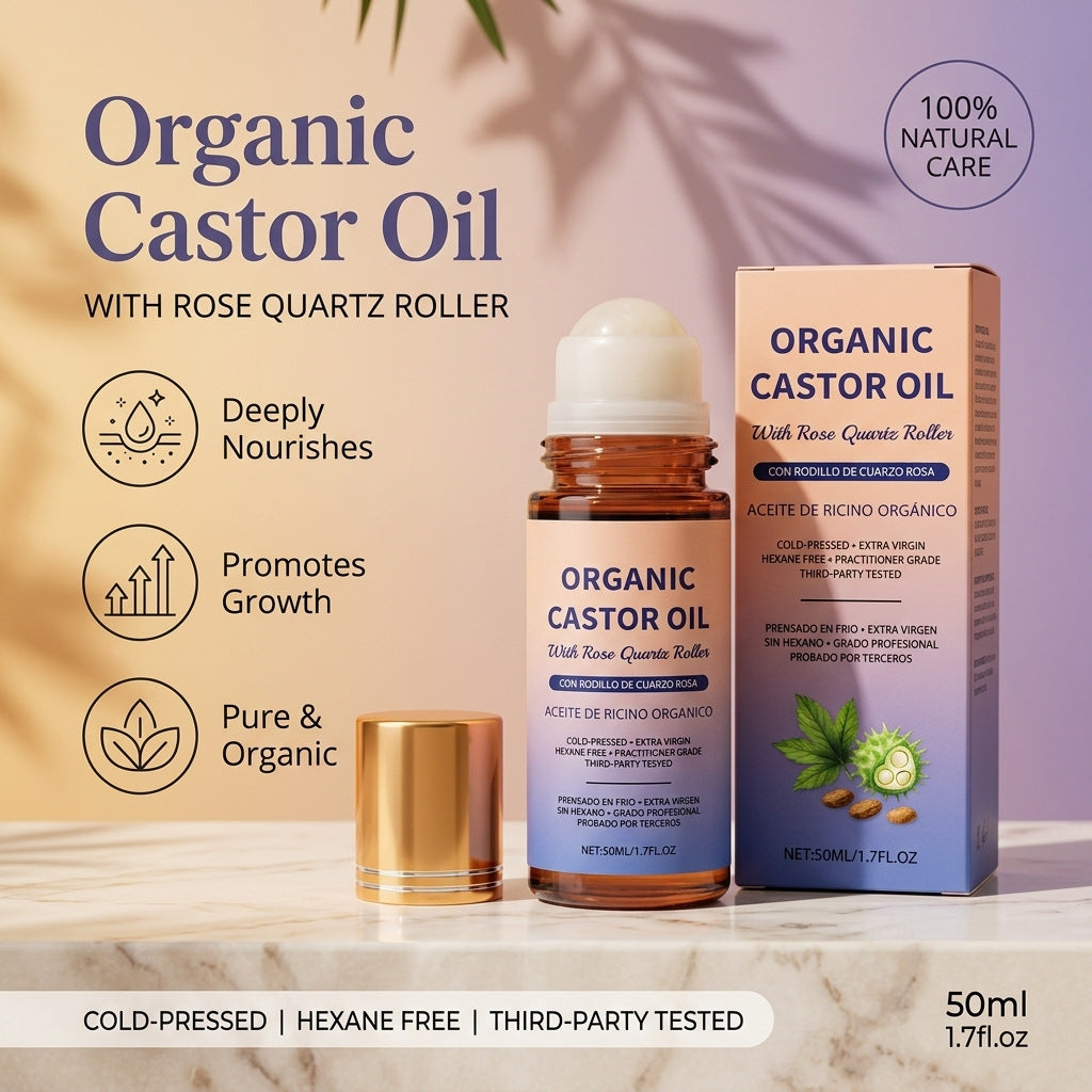 Castor Oil Rollerball Massage 50ml - Nourishing Body & Hair Oil