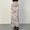 Fashionable Slim-Fit Resort-Style Digital Print Skirt