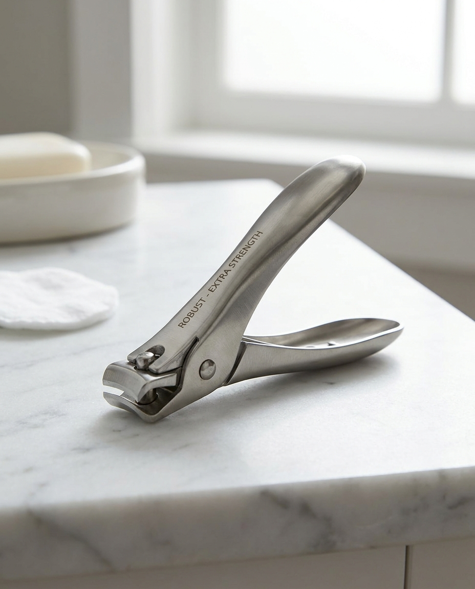 Robust Nail Clipper on a bathroom counter