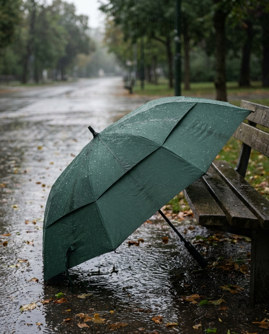 Windproof Umbrella in use in the rain