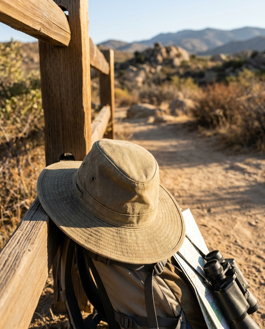 Wide Brim Outdoor Hat in use outdoors