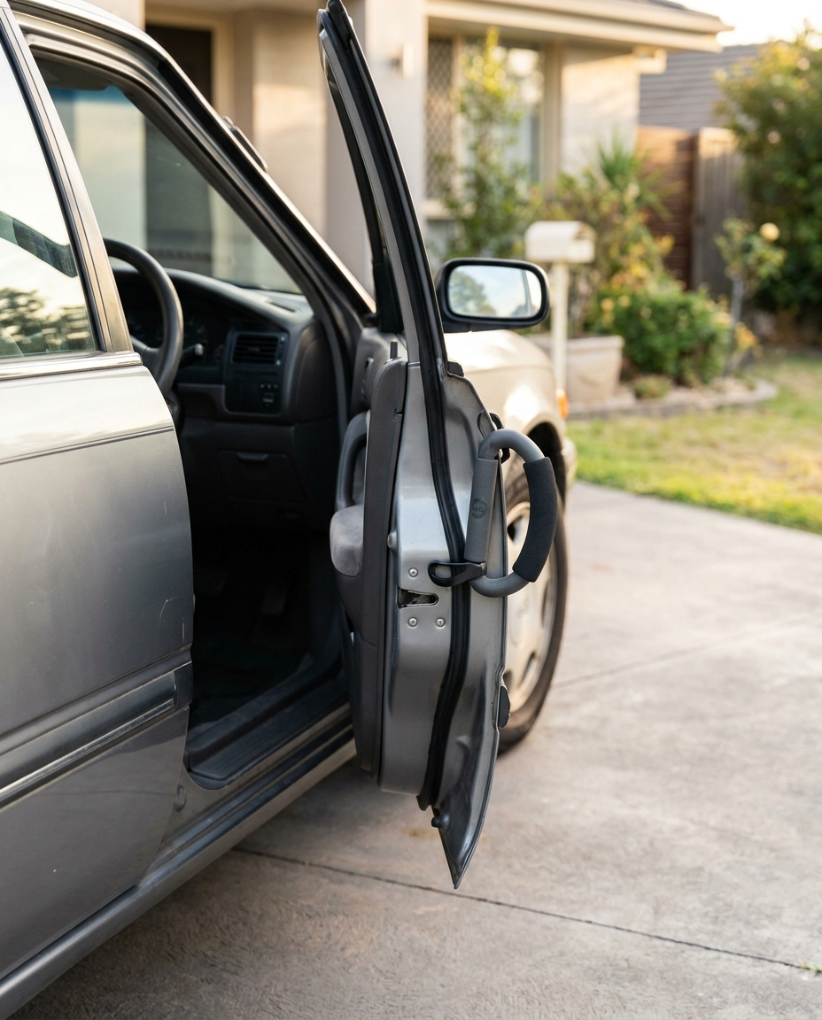 Car Assist Handle in use on a parked car