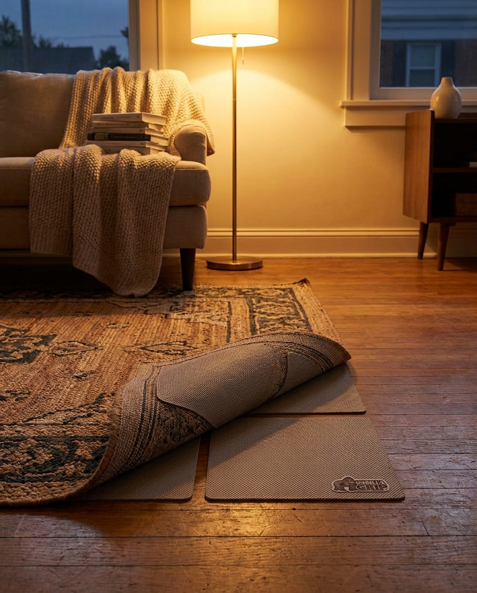 Non-Slip Rug Gripper Pads in a living room