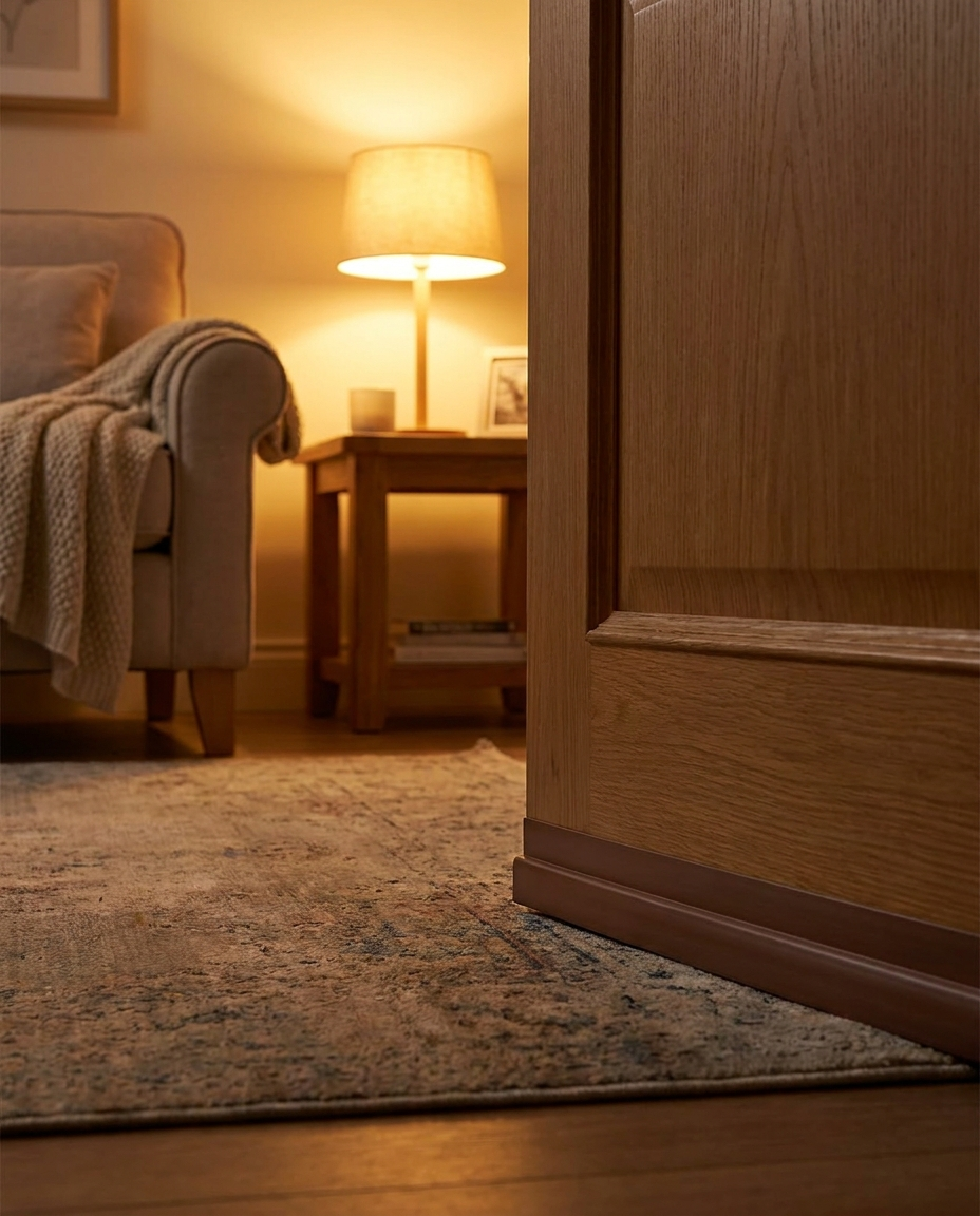 Self-adhesive Door Seal in a bedroom